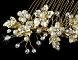 Elegant Bridal Pearl Hair Comb Accent Comb 039
