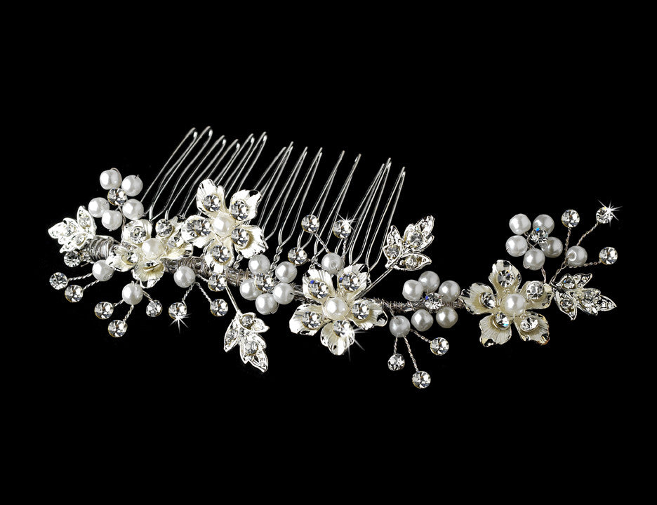 Elegant Bridal Pearl Hair Comb Accent Comb 039
