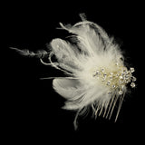 Feather Bridal Hair Accent Comb 1534