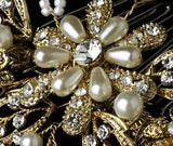 Pearl Crystal Couture Comb 1643 (Silver White or Gold Ivory)