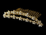 Brushed Gold or  Silver Plated Floral Comb 3015