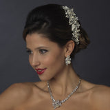 Silver Clear and Freshwater Pearl Hair Comb 913