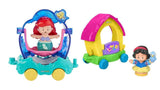 Bundle of 2 |Fisher-Price Little People Disney Princess Parade (Ariel & Flounder's Float + Snow White & Friends)