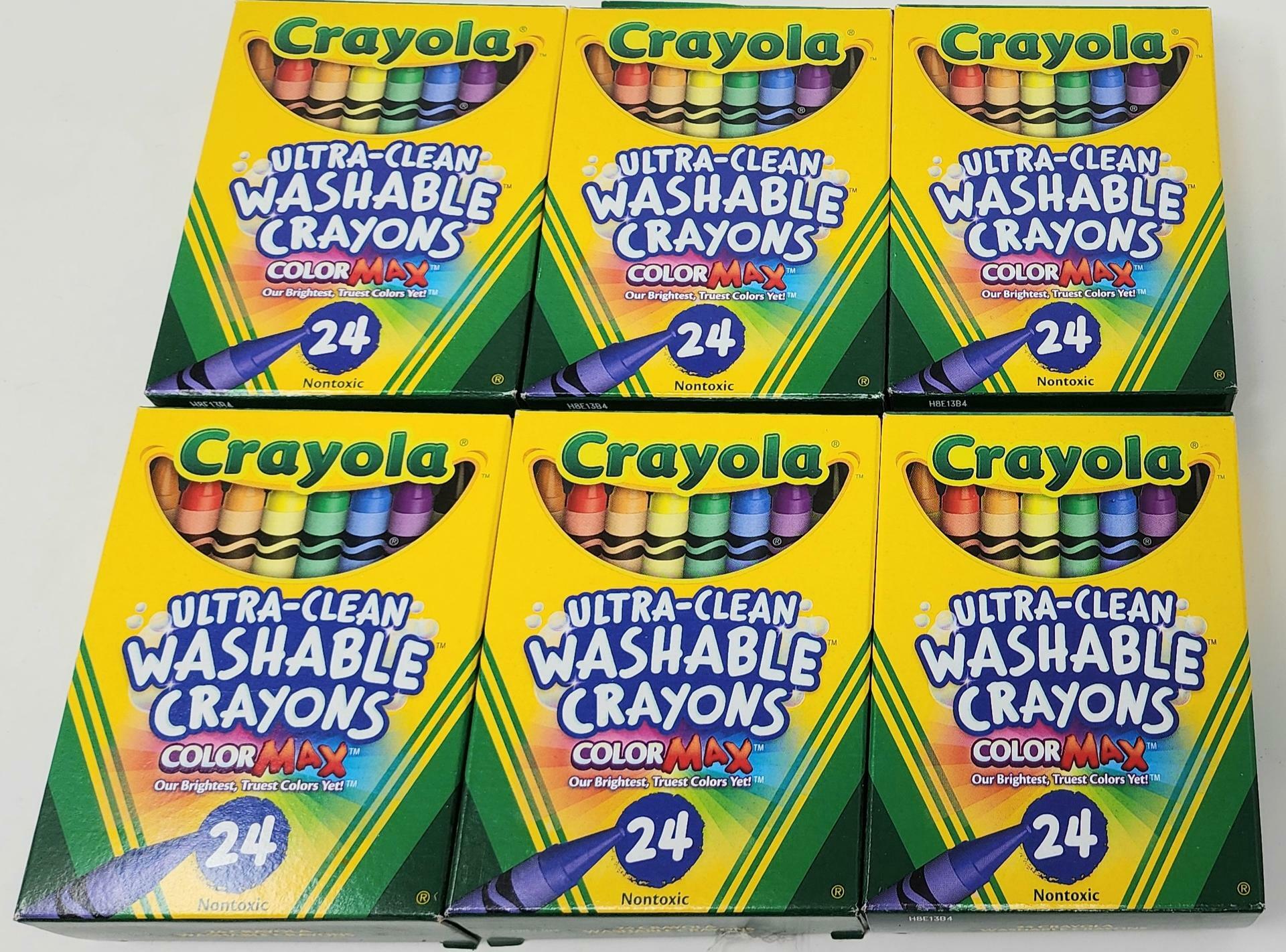 Set of 6 |Crayola Ultra-Clean Washable Crayons 24 per pack