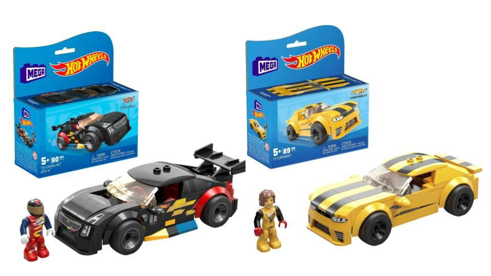 Bundle of 2 |Mega Hot Wheels Real Racecar Building Set (’16 Cadillac ATS-V R & ’17 Camaro)