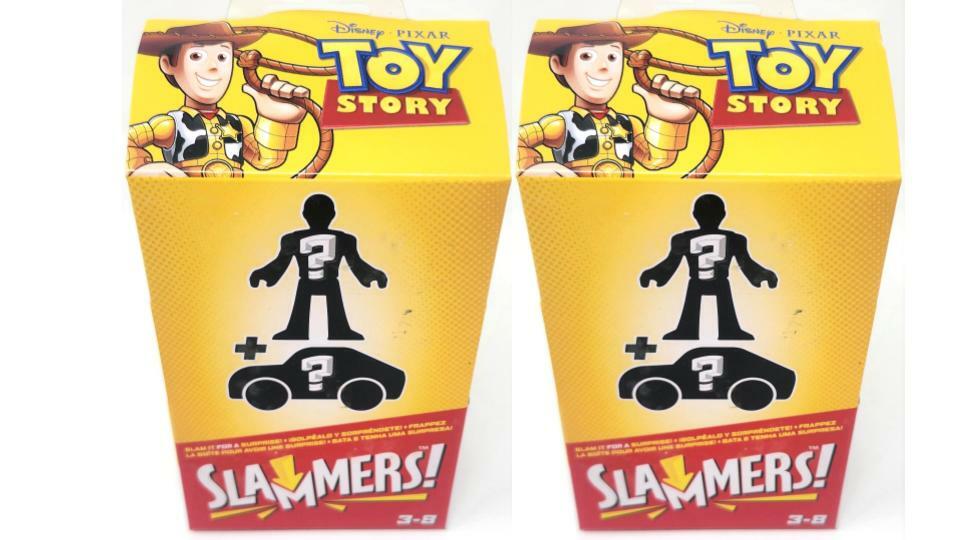 Set of 2 |Fisher Price Disney Pixar Toy Store Imaginext Slammers! Woody or Jessie Mystery Box - Randomly Selected