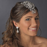 Antique Silver Clear Rhinestone Tiara Comb 404