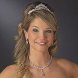 Antique Silver Clear Rhinestone Floral Comb 411