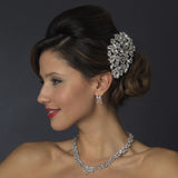 Cage Veil on Antique Silver Rhodium Multi Cut Crystal Side Comb 933