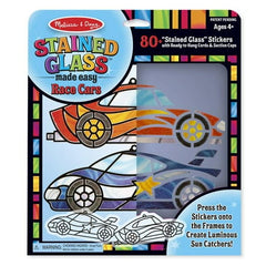 Melissa & Doug Stained Glass Made Easy Race Car Ornaments Craft Kit (Makes 2 Ornaments)