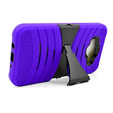 Samsung Galaxy J7 (2016) Stand Case, NEM Hard Shell Hybrid Dual Layer Armor Defender Protective Armor Case with Kickstand for Samsung Galaxy J7 (2016)-Purple