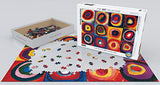 Bundle of 2 |Eurographics Color Study of Squares by Wassily Kandinsky 1000-Piece Puzzle + Smart Puzzle Glue Sheets