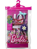 Bundle of 2 |Barbie Fashion Pack [Shirt with Sporty Sleeves, Fashionable Shorts, Flower Outfit & Two Accessories]