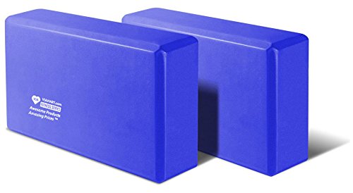 VIAHART Standard 3 x 6 x 9 Inch Blue EVA Yoga Blocks 2 Pack