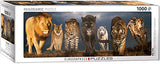 Bundle of 2 |Eurographics Big Cats Panoramic 1000-Piece Puzzle + Smart Puzzle Glue Sheets