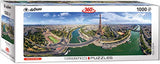 Bundle of 2 |Eurographics Paris France Panoramic 1000-Piece Puzzle + Smart Puzzle Glue Sheets
