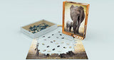 Bundle of 2 |Eurographics Elephant and Baby 1000-Piece Puzzle + Smart Puzzle Glue Sheets