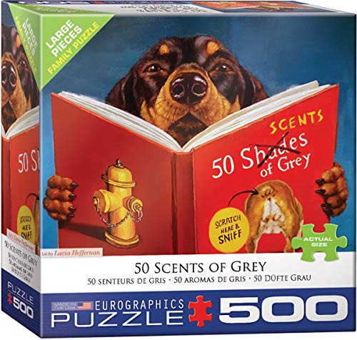 Bundle of 2 |EuroGraphics 50 Scents of Grey by Lucia Heffernan 500-Piece Puzzle + Smart Puzzle Glue Sheets