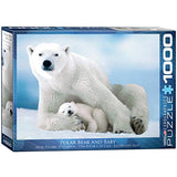 Bundle of 2 |EuroGraphics Polar Bear and Baby Puzzle (1000-Piece) + Smart Puzzle Glue Sheets