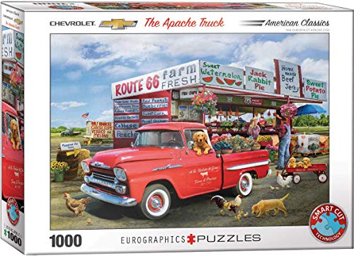 Bundle of 2 |The Apache Truck by Greg Giordano 1000-Piece Puzzle + Smart Puzzle Glue Sheets