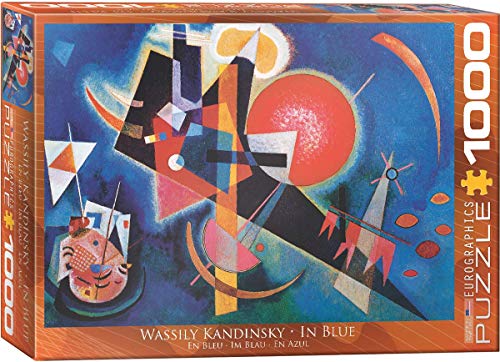 Bundle of 2 |EuroGraphics in Blue by Kandinsky 1000-Piece Puzzle + Smart Puzzle Glue Sheets