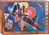 Bundle of 2 |EuroGraphics in Blue by Kandinsky 1000-Piece Puzzle + Smart Puzzle Glue Sheets