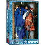 Bundle of 2 |EuroGraphics Meeting Turret Stairs by Frederick William Burton 1000-Piece Puzzle + Smart Puzzle Glue Sheets
