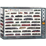 Bundle of 2 |EuroGraphics Steam Locomotives 1000-Piece Puzzle + Smart Puzzle Glue Sheets