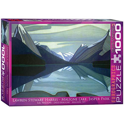 Bundle of 2 |EuroGraphics Maligne Lake, Jasper Park by Lawren Harris 1000-Piece Puzzle + Smart Puzzle Glue Sheets