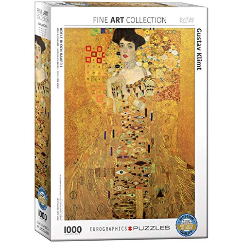 Bundle of 2 |EuroGraphics Portrait of Adele Bloch Bauer by Gustav Klimt 1000-Piece Puzzle + Smart Puzzle Glue Sheets