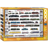 Bundle of 2 |EuroGraphics History of Trains 1000-Piece Puzzle + Smart Puzzle Glue Sheets