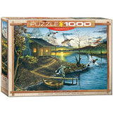 Bundle of 2 |EuroGraphics Autumn Retreat (1000-Piece) Puzzle + Smart Puzzle Glue Sheets