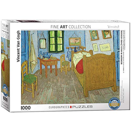 Bundle of 2 |EuroGraphics Bedroom at Arles by Vincent Van Gogh (1000-Piece) Puzzle + Smart Puzzle Glue Sheets