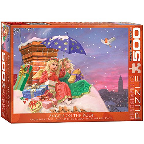 Bundle of 2 |Eurographics Angels on The Roof 500-Piece Puzzle + Smart Puzzle Glue Sheets