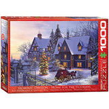 Bundle of 2 |Home for The Holidays 1000-Piece Puzzle + Smart Puzzle Glue Sheets