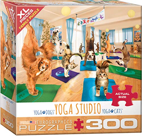 Bundle of 2 |EuroGraphics Yoga Studio 300-Piece Puzzle + Smart Puzzle Glue Sheets