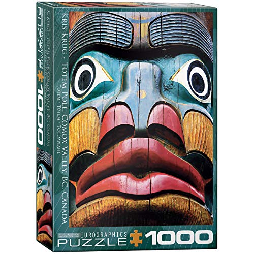 Bundle of 2 |EuroGraphics Totem Pole Puzzle (1000-Piece) + Smart Puzzle Glue Sheets