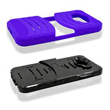 Samsung Galaxy J7 (2016) Stand Case, NEM Hard Shell Hybrid Dual Layer Armor Defender Protective Armor Case with Kickstand for Samsung Galaxy J7 (2016)-Purple