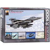 Bundle of 2 |EuroGraphics F-16 Fighting Falcon Puzzle (1000-Piece) + Smart Puzzle Glue Sheets