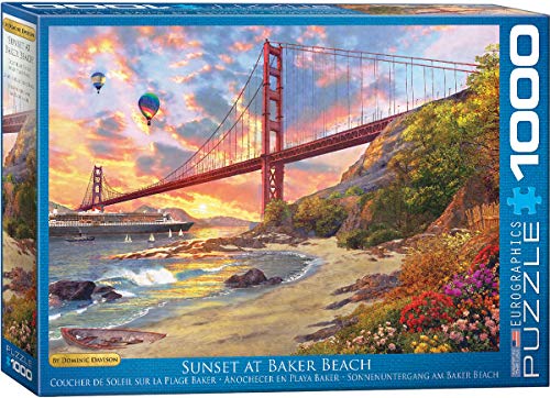 Bundle of 2 |EuroGraphics Baker Beach, California by Dominic Davison Jigsaw Puzzle (1000-Piece) + Smart Puzzle Glue Sheets
