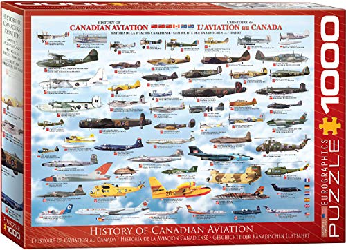 Bundle of 2 |EuroGraphics History Canadian Aviation 1000-Piece Puzzle + Smart Puzzle Glue Sheets