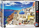 Bundle of 2 |Oia, Santorini Greece 1000-Piece Puzzle + Smart Puzzle Glue Sheets