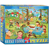 Bundle of 2 |EuroGraphics Birthday Party Spot & Find Floor Puzzle (48 Piece) + Smart Puzzle Glue Sheets