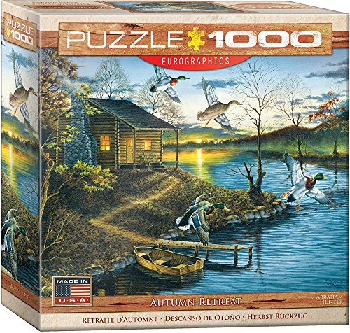 Bundle of 2 |EuroGraphics Abraham Hunter Autumn Retreat Puzzle (1000-Piece) + Smart Puzzle Glue Sheets