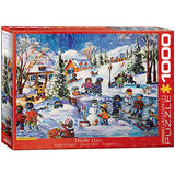 Bundle of 2 |Snow Day by Katerina Mertikas 1000-Piece Puzzle + Smart Puzzle Glue Sheets