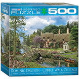 Bundle of 2 |Eurographics Cobble Walk Cottage by Dominic Davidson 500-Piece Puzzle + Smart Puzzle Glue Sheets
