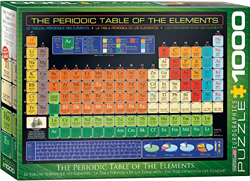 Bundle of 2 |EuroGraphics Periodic Table of Elements 1000-Piece Puzzle + Smart Puzzle Glue Sheets