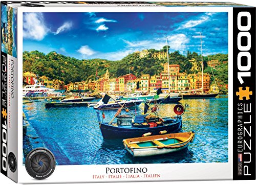 Bundle of 2 |Portofino Italy 1000-Piece Puzzle + Smart Puzzle Glue Sheets