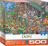 Bundle of 2 |EuroGraphics Oops! by Martin Berry 500- Piece Puzzle + Smart Puzzle Glue Sheets