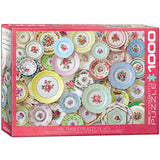 Bundle of 2 |Plate Collection 1000-Piece Puzzle + Smart Puzzle Glue Sheets